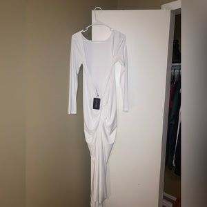 White Low Back Maxi Dress